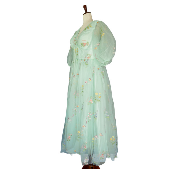 Fairy Butterfly Floral Embroidery Peasant Dress 20W Cottagecore Coquette Wedding - Picture 8 of 16